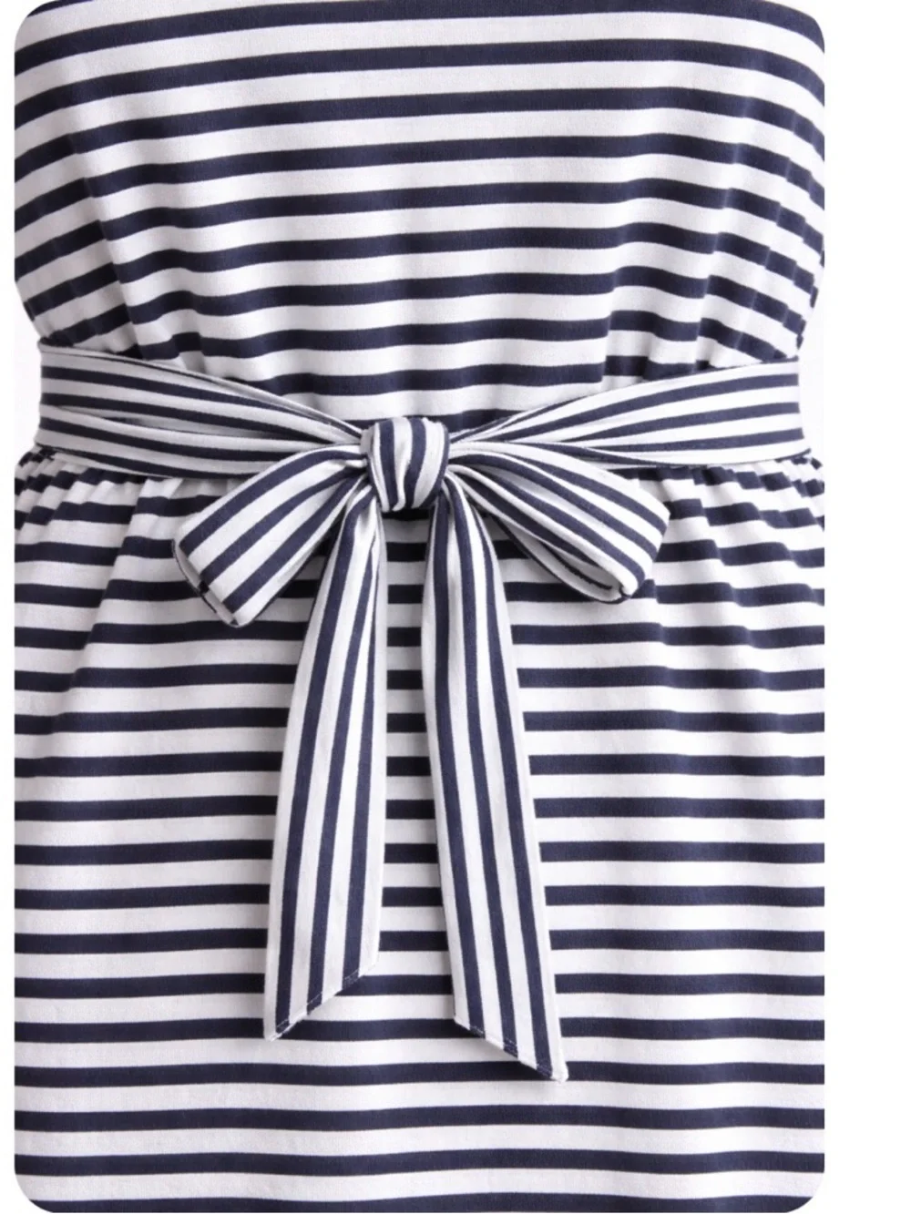 J.Crew XL Black White Striped Tie Waist Cotton Dress Breton Nautical - Picture 7 of 9